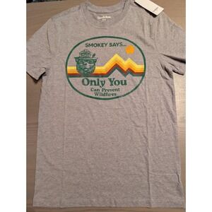 Goodfellow & Co Mens Smokey Bear Graphic T-Shirt Gray Heathered Size Medium NEW